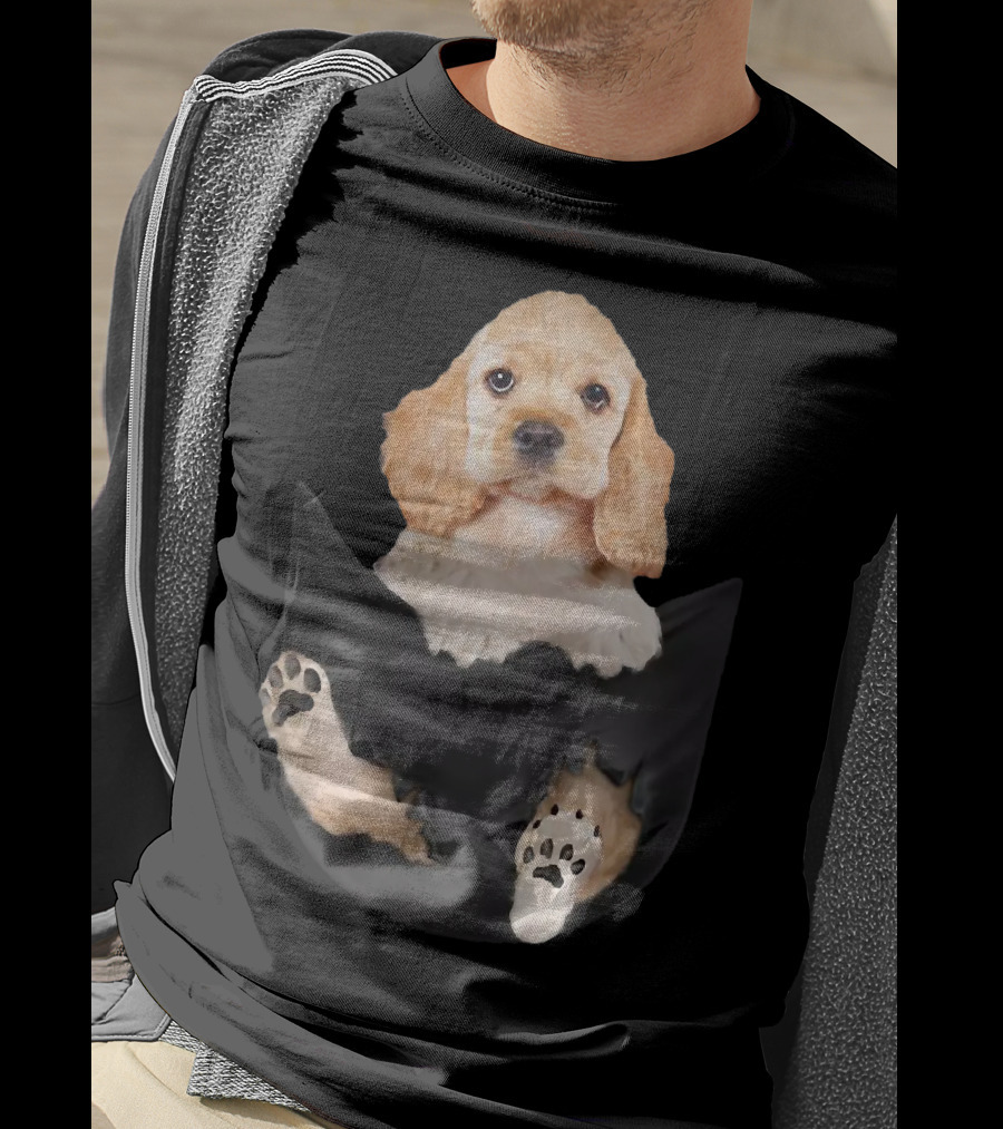 Cocker Spaniel Puppy Cute In The Pocket T-Shirt