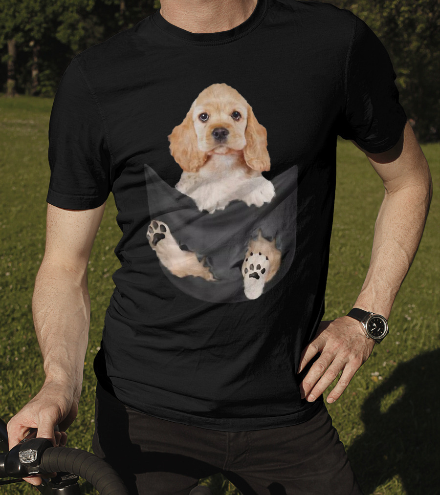 Cocker Spaniel Puppy Cute In The Pocket T-Shirt