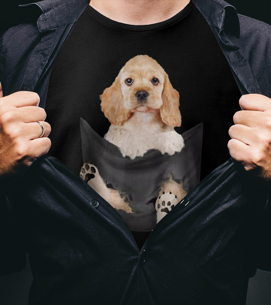 Cocker Spaniel Puppy Cute In The Pocket T-Shirt