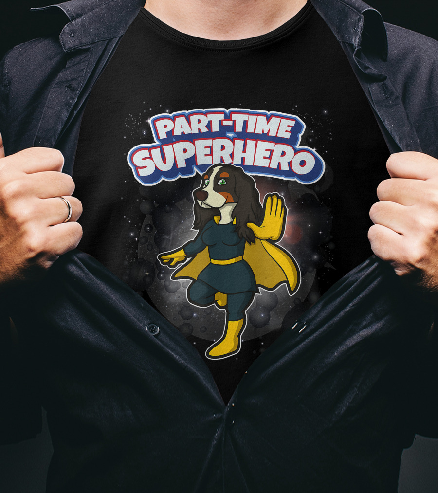 Part-Time Superhero English Cocker Spaniel Comic T-Shirt
