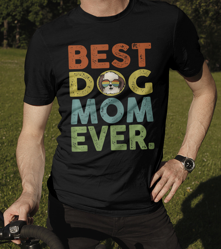 BEST DOG MOM EVER Vintage Shih Tzu T-Shirt