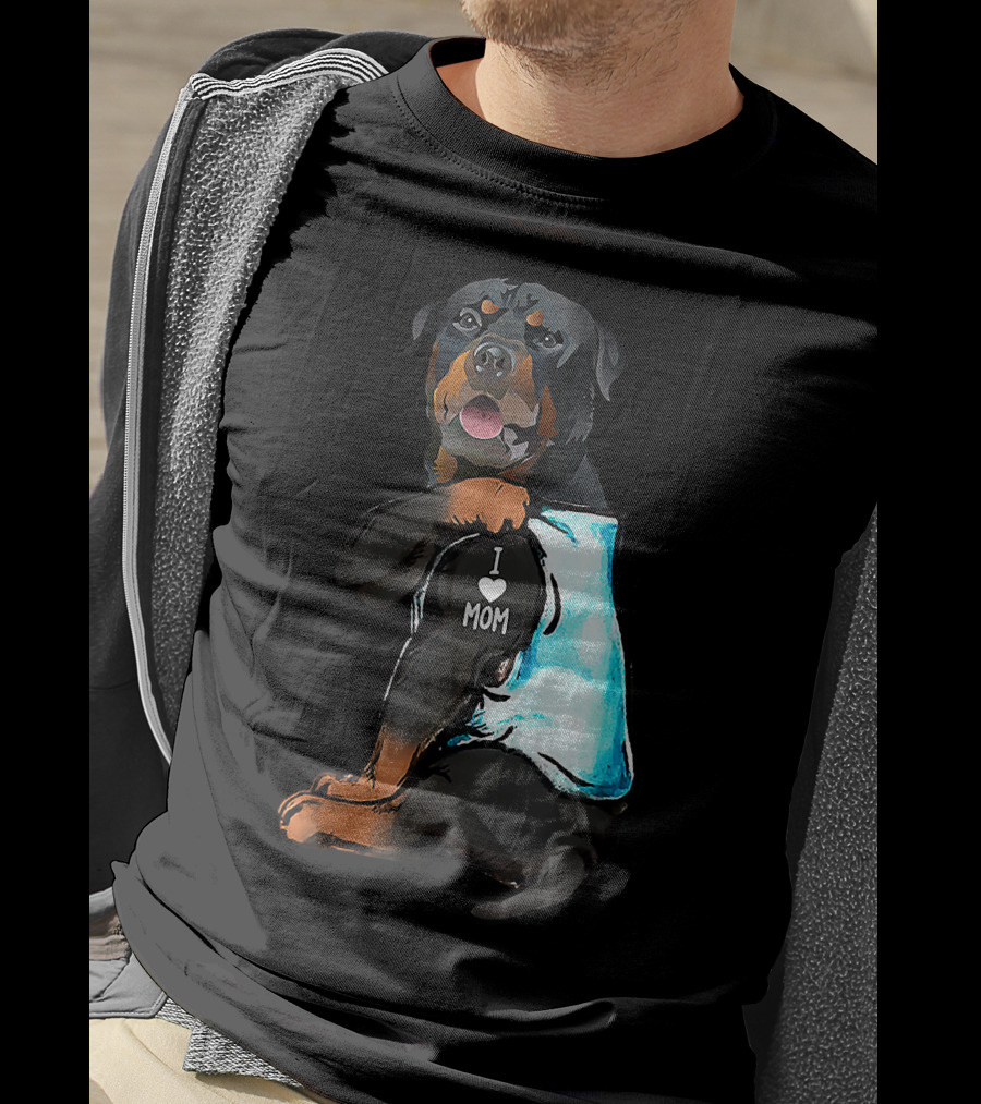 I Love Mom Rottweiler Tattoo T-Shirt