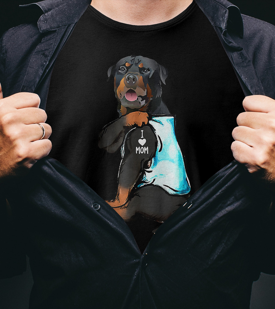 I Love Mom Rottweiler Tattoo T-Shirt