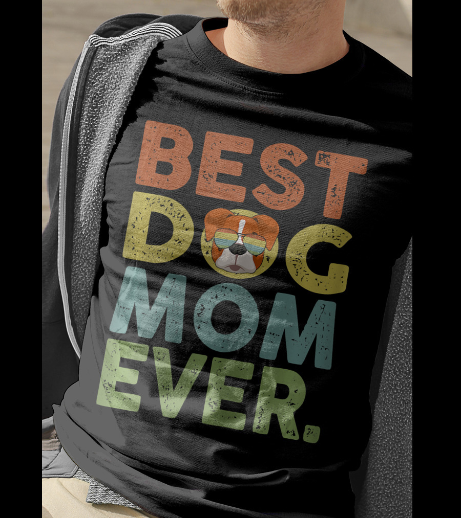 Best Dog Mom Ever Vintage Boxer T-Shirt