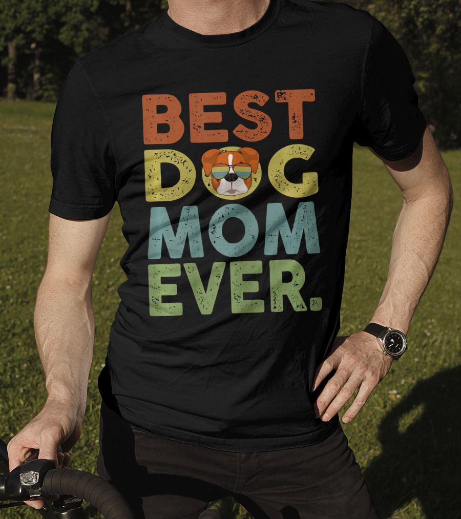 Best Dog Mom Ever Vintage Boxer T-Shirt