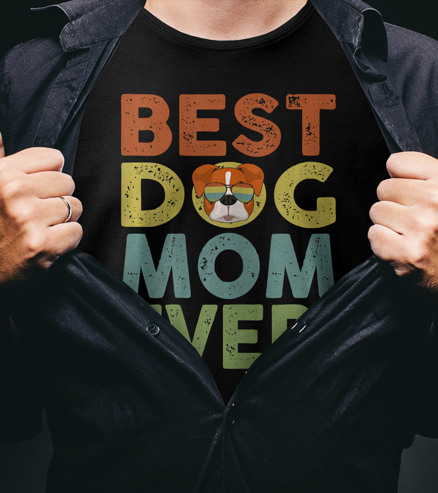 Best Dog Mom Ever Vintage Boxer T-Shirt