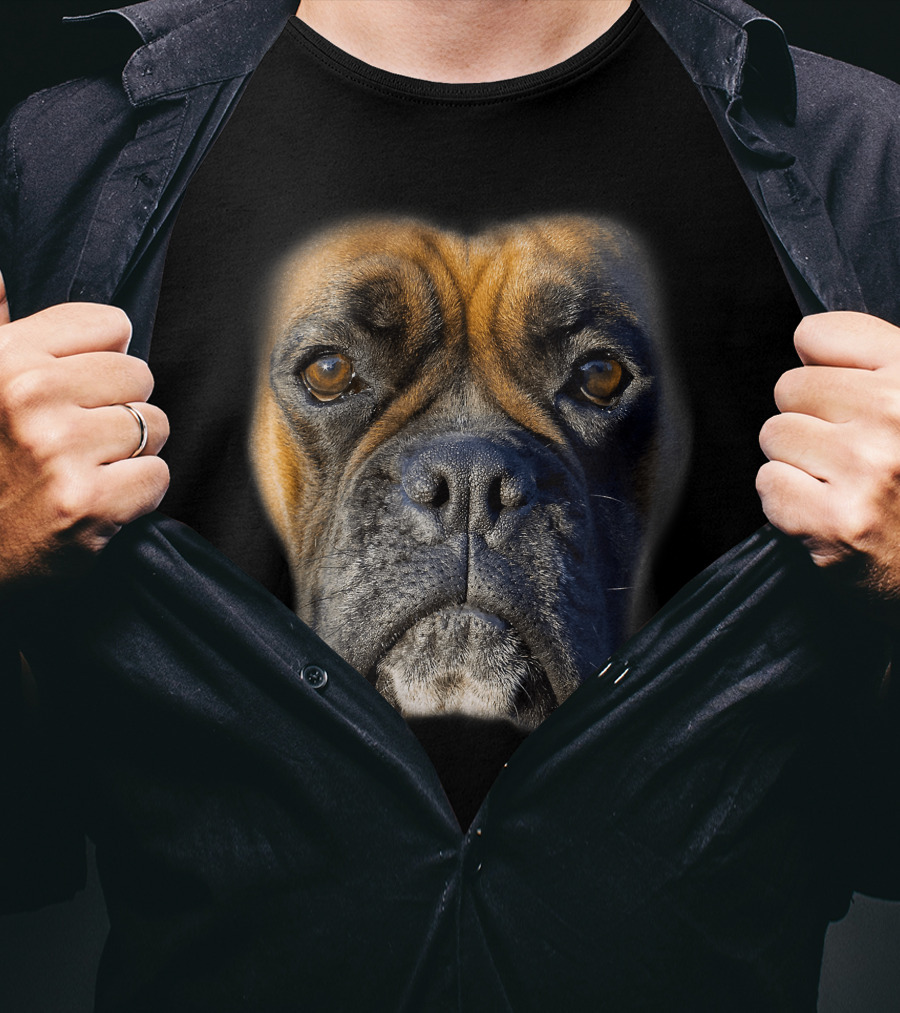 Boxer Dog Face Funny Animal Lover T-Shirt
