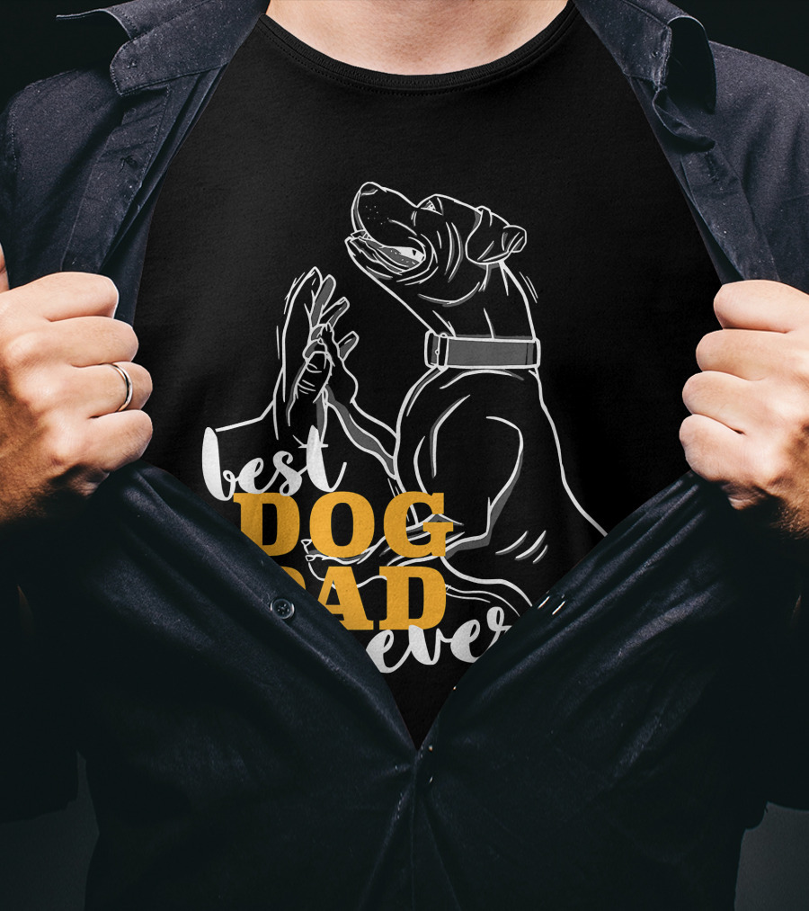 Best Dog Dad Ever Pitbull Boxer T-Shirt