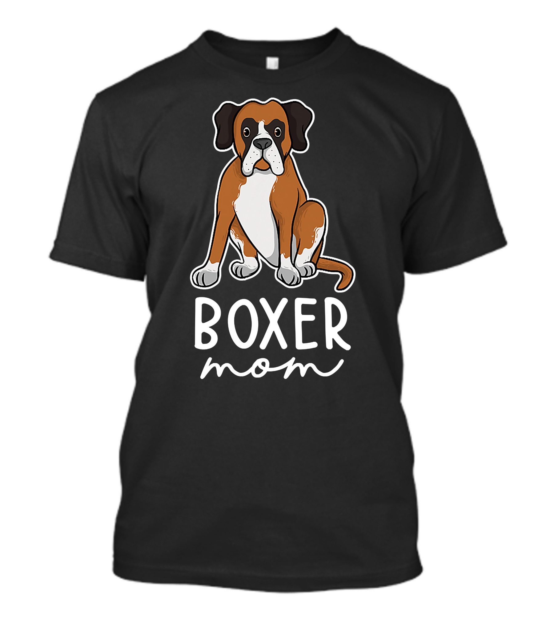 Boxer Mom With Adorable Dog Illustration For Mother's Day T-Shirt