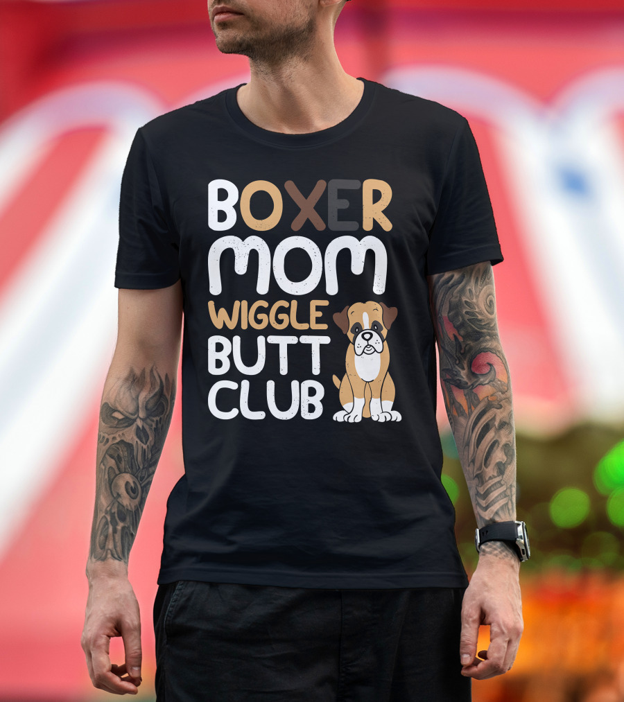 Boxer Mom Wiggle Butt Club Puppy T-Shirt