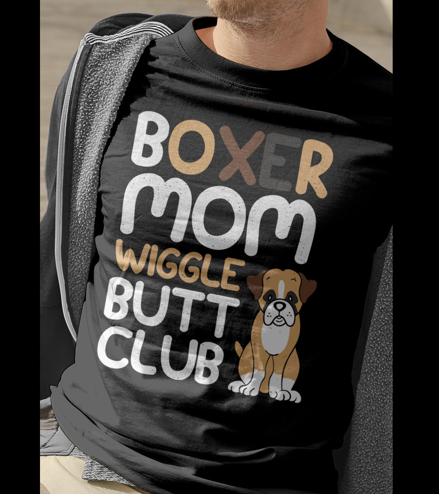 Boxer Mom Wiggle Butt Club Puppy T-Shirt