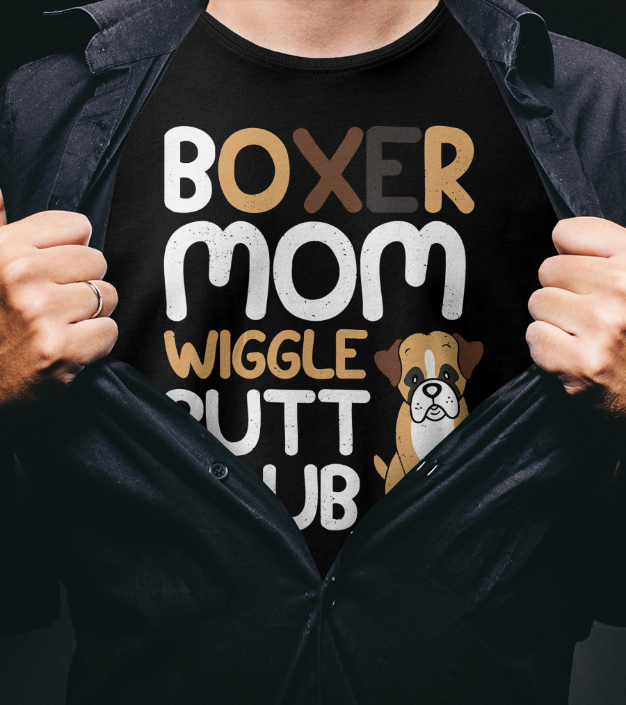 Boxer Mom Wiggle Butt Club Puppy T-Shirt