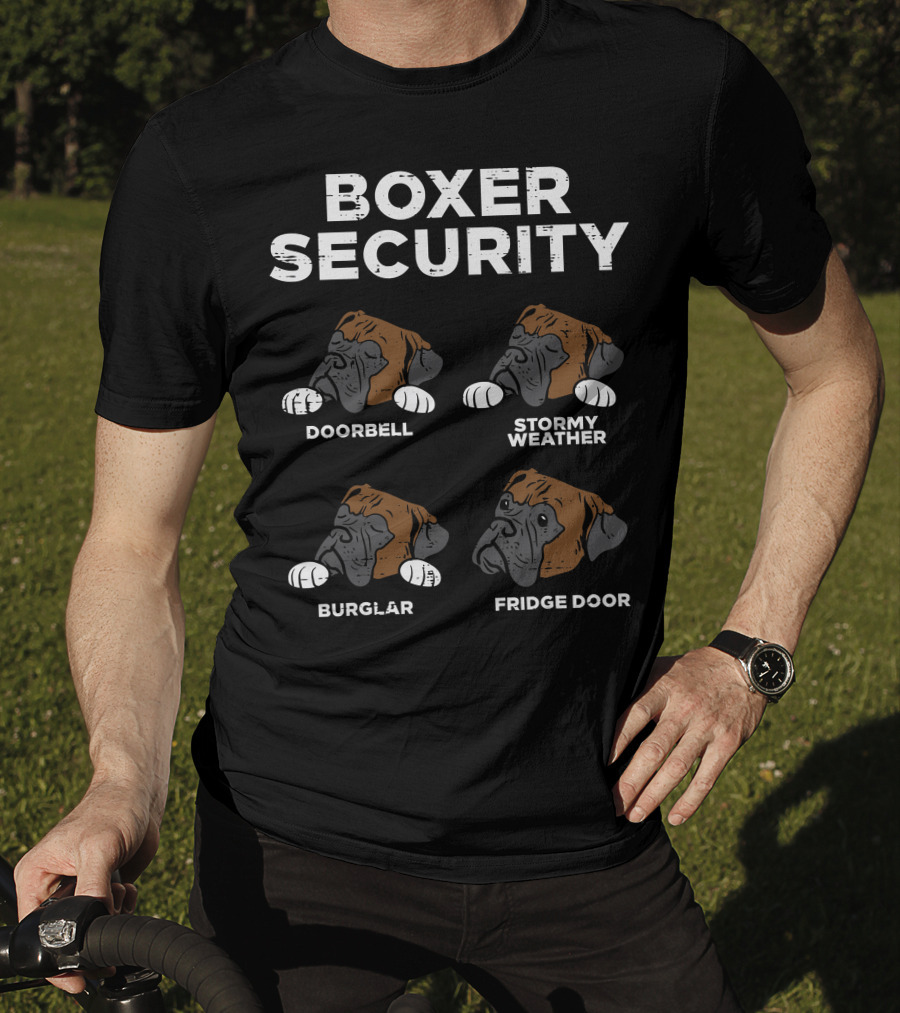 Boxer Security Doorbell Stormy Weather Burglar Fridge Door T-Shirt