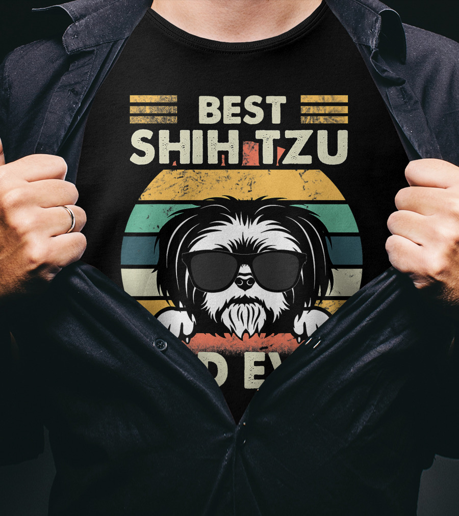 Best Shih Tzu Dad Ever Vintage T-Shirt