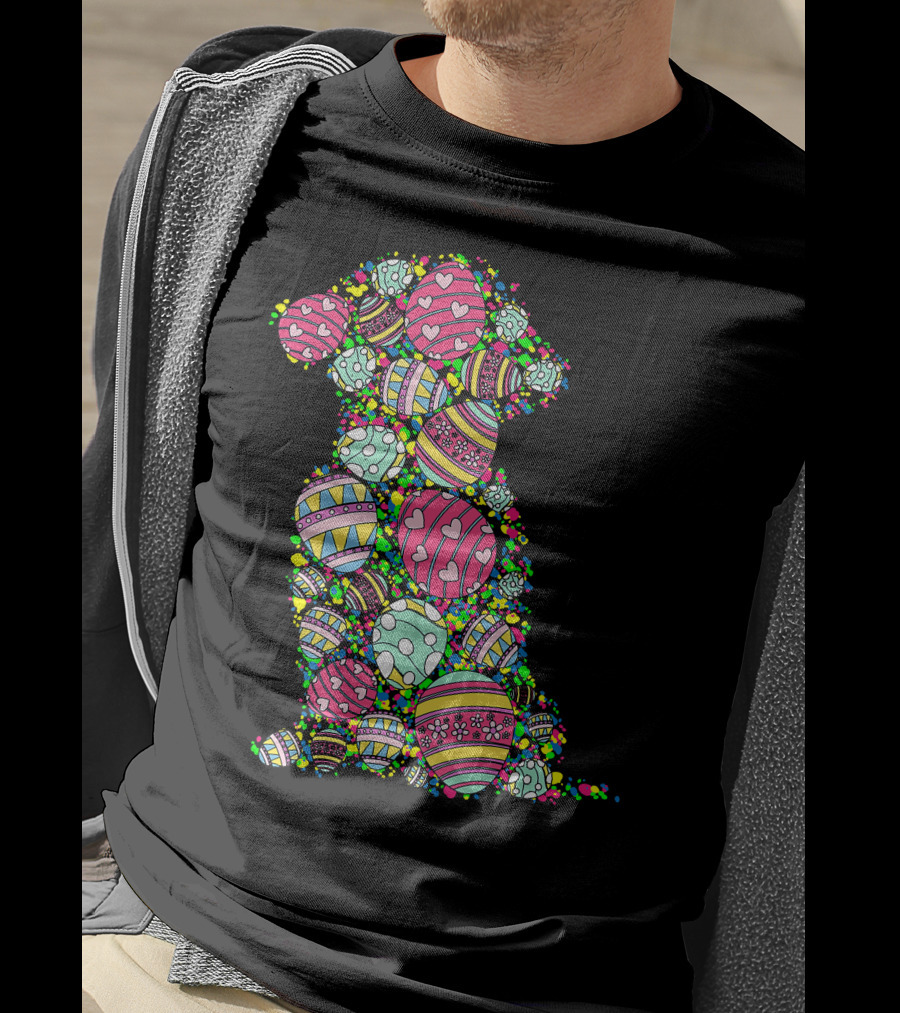 Colors Eggs Shih Tzu Dog Puppy Lover Easter Day Vibrant Festive T-Shirt