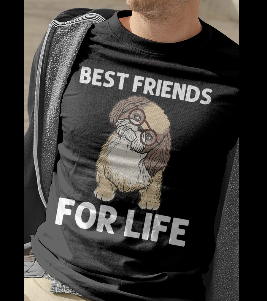 Best Friends For Life Cool Shih Tzu Puppy Pet T-Shirt