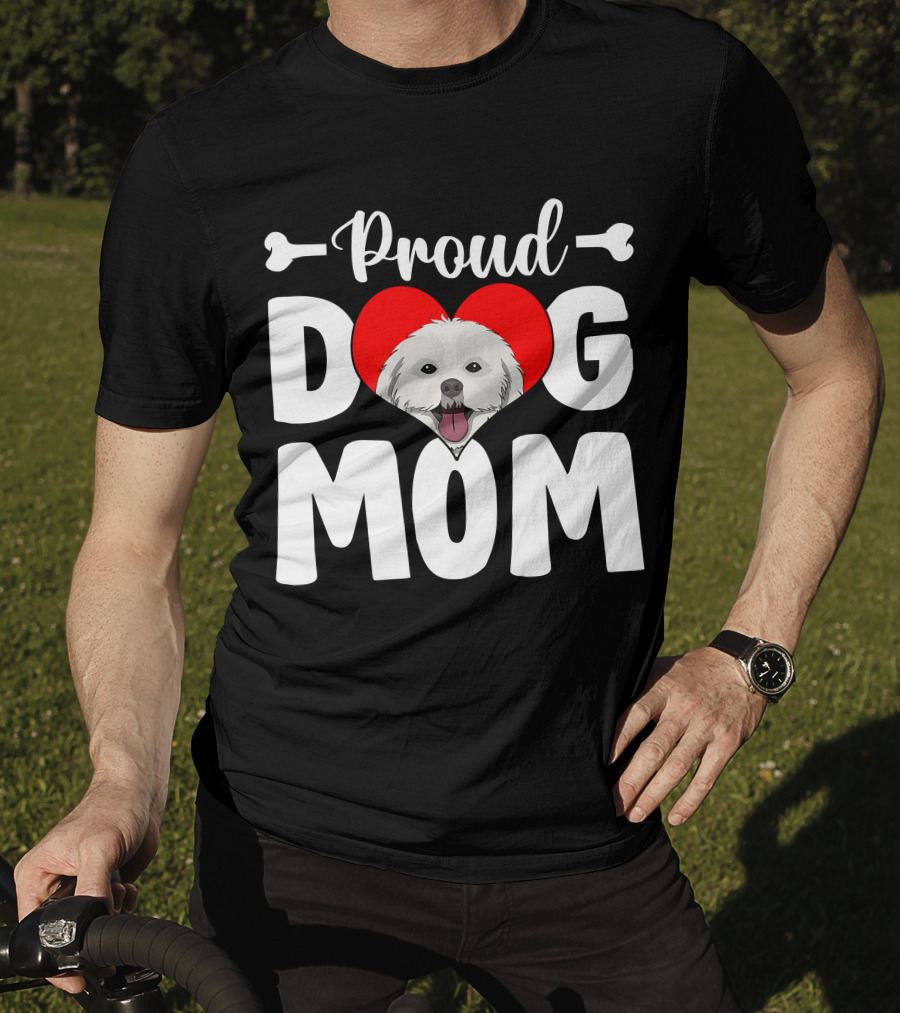 Proud Shih Tzu Dog Mom Heart T-Shirt