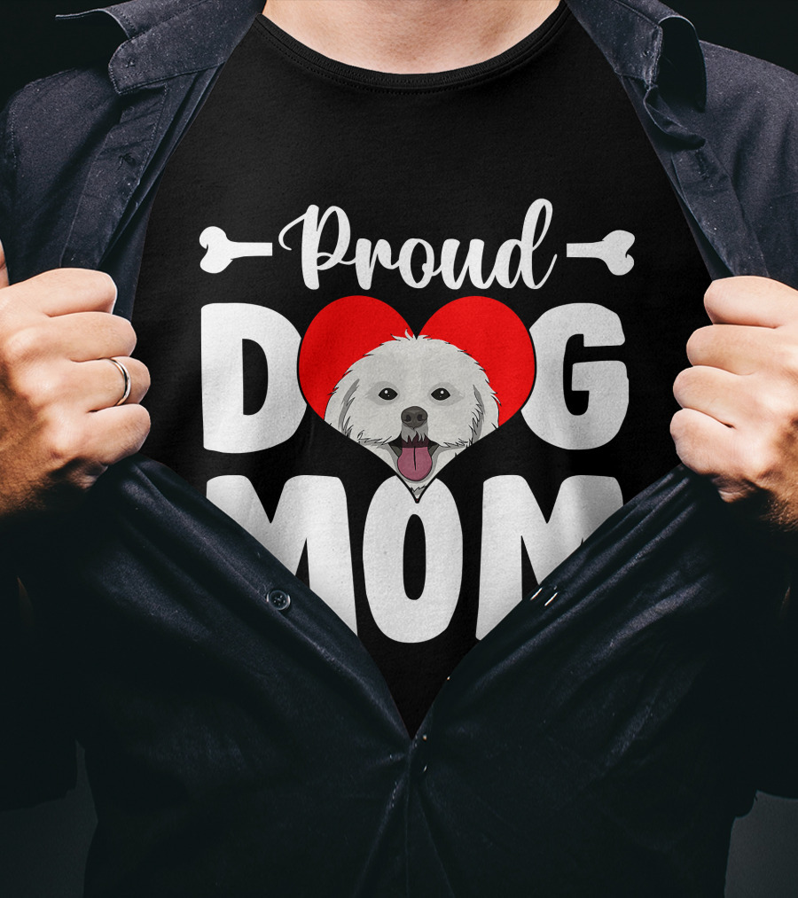 Proud Shih Tzu Dog Mom Heart T-Shirt
