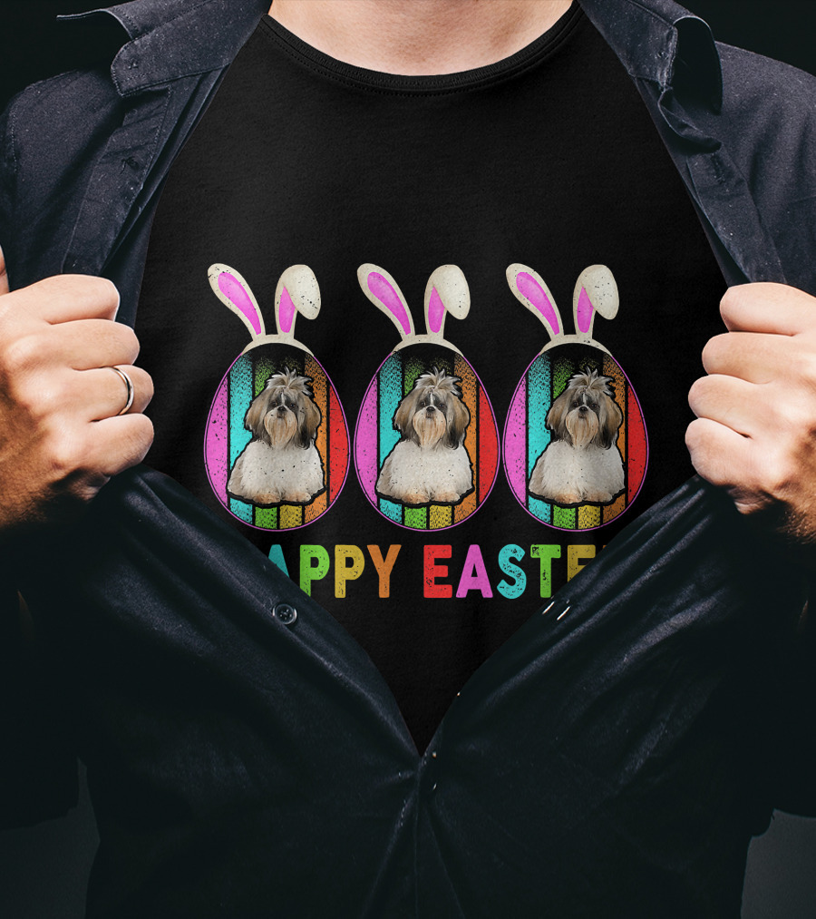 Happy Easter Bunny Ear SHIH TZU T-Shirt