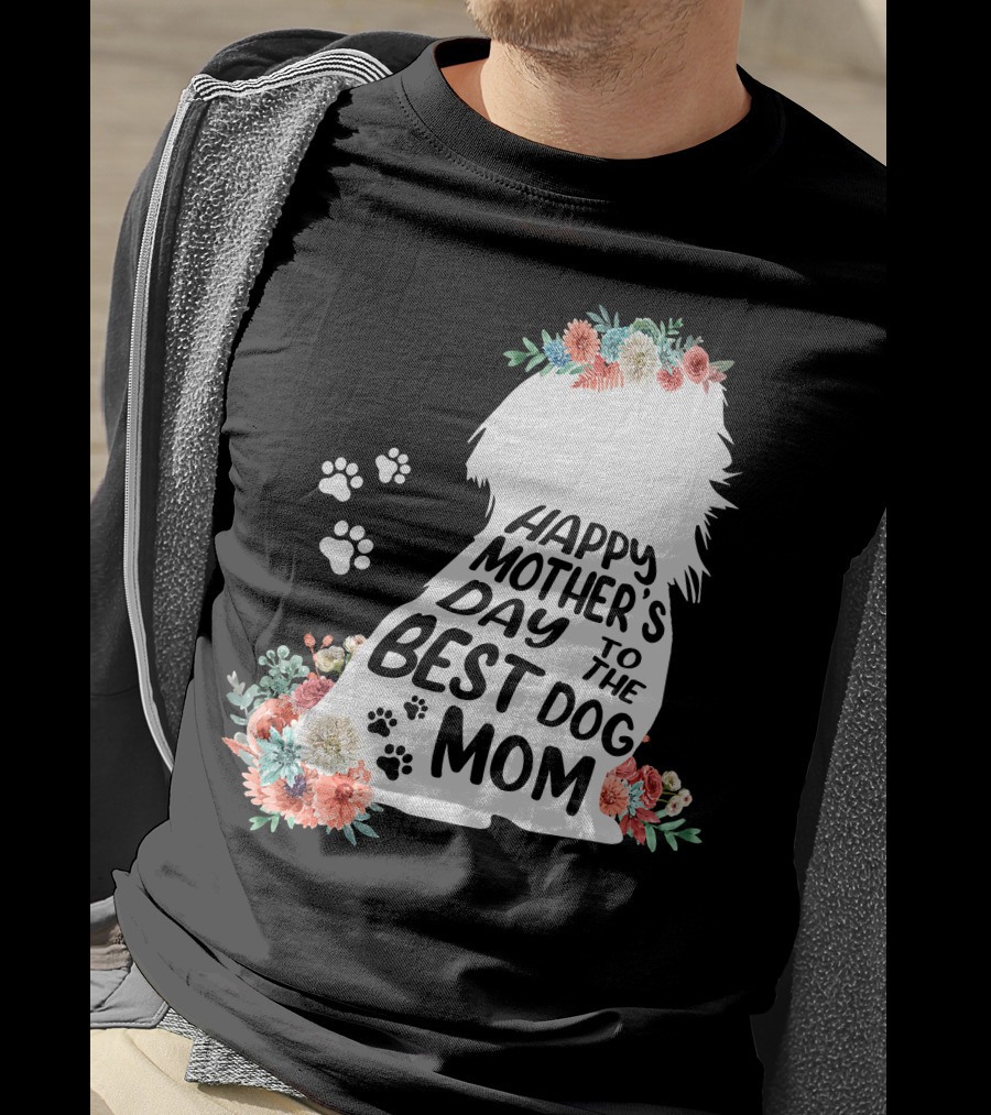 Happy Mother's Day To The Best Shih Tzu Mom Dog Flowers T-Shirt
