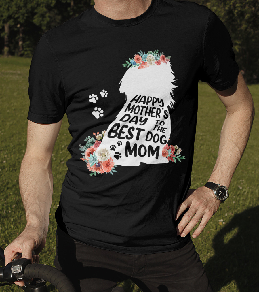 Happy Mother's Day To The Best Shih Tzu Mom Dog Flowers T-Shirt