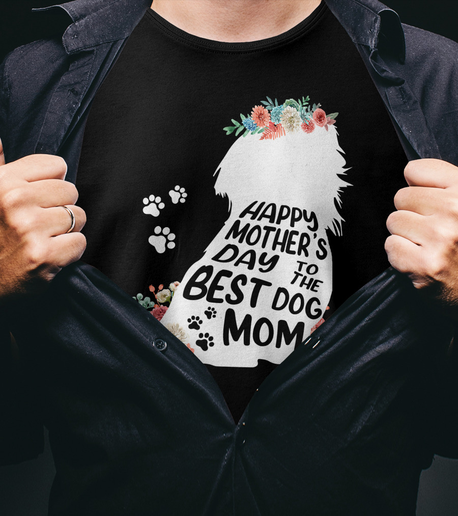 Happy Mother's Day To The Best Shih Tzu Mom Dog Flowers T-Shirt