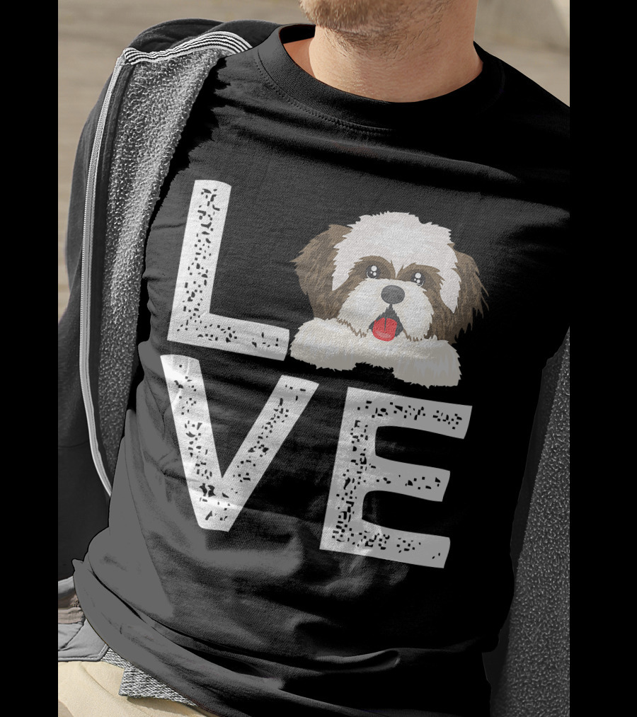 I Love My Shih Tzu Funny Shih Tzu Dog Lover Cute Shih Tzu Love T-Shirt