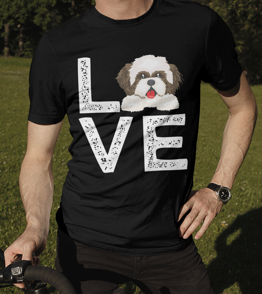 I Love My Shih Tzu Funny Shih Tzu Dog Lover Cute Shih Tzu Love T-Shirt