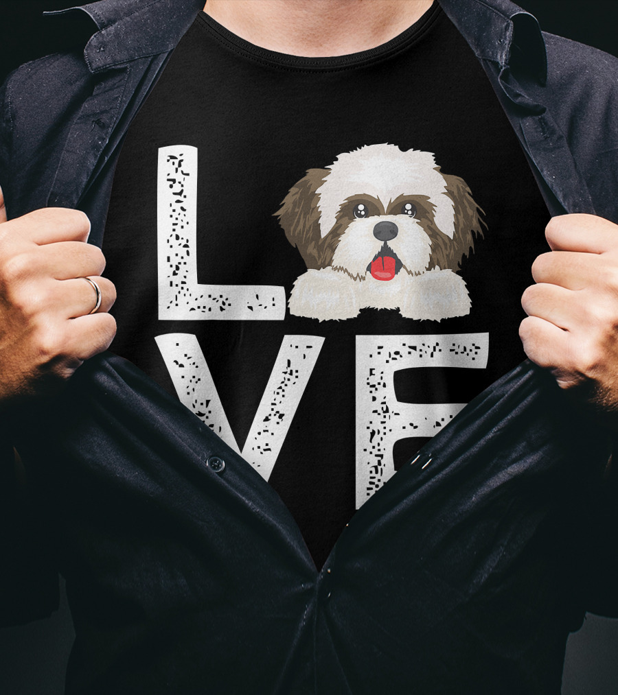 I Love My Shih Tzu Funny Shih Tzu Dog Lover Cute Shih Tzu Love T-Shirt