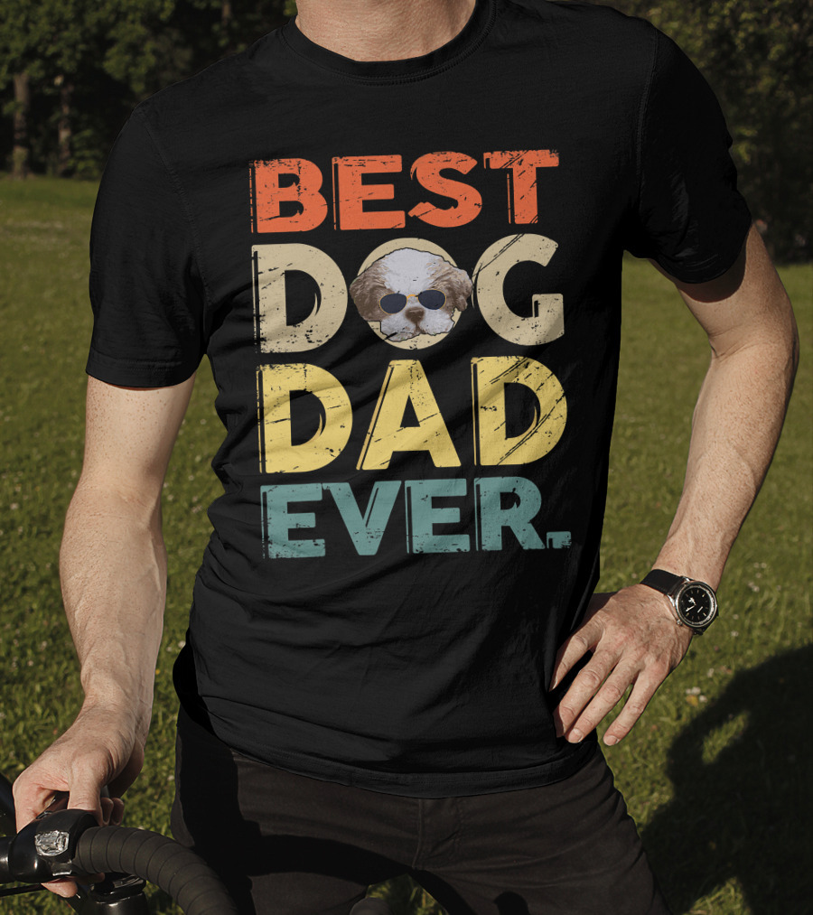 Best Dog Dad Ever Shih Tzu Father's Day Mens Gifts T-Shirt