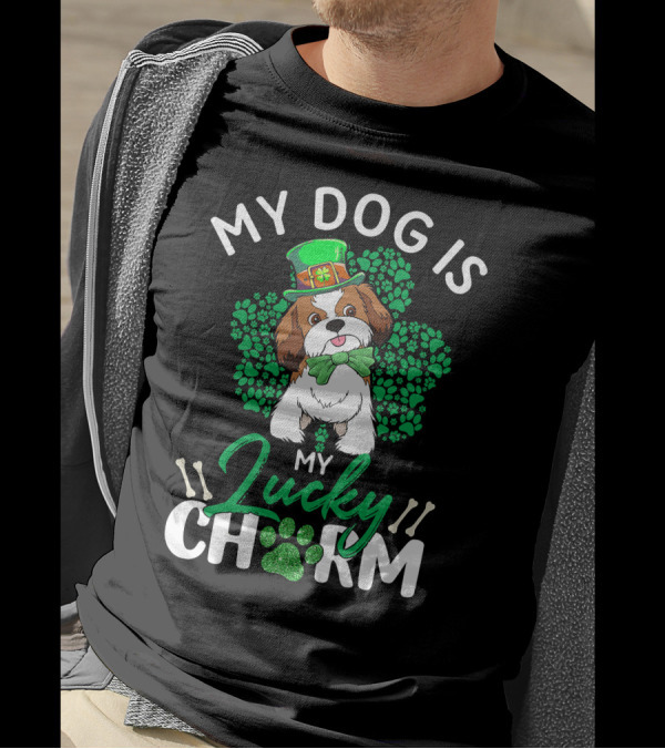 My Shih Tzu Lucky Charm Dog Lover St Patrick's Day T-Shirt