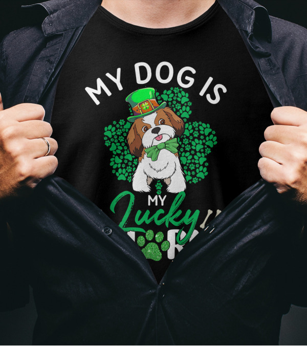 My Shih Tzu Lucky Charm Dog Lover St Patrick's Day T-Shirt