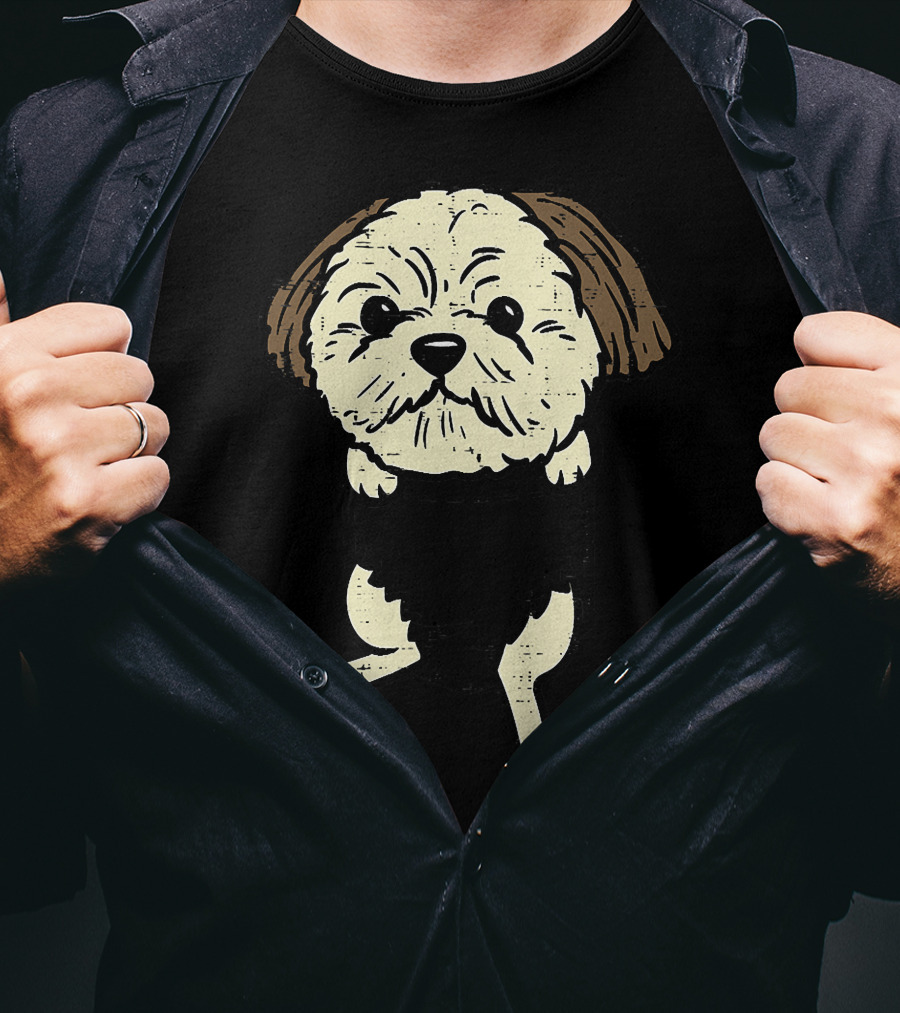 Shih Tzu Pocket Feet Cute Animal Pet T-Shirt