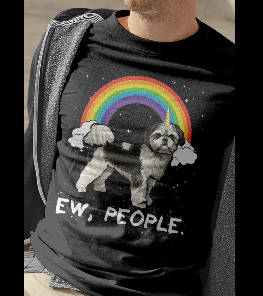 Rainbow Shih Tzu Unicorn Ew People T-Shirt