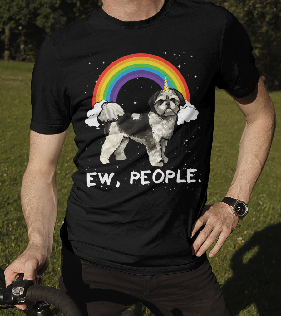 Rainbow Shih Tzu Unicorn Ew People T-Shirt