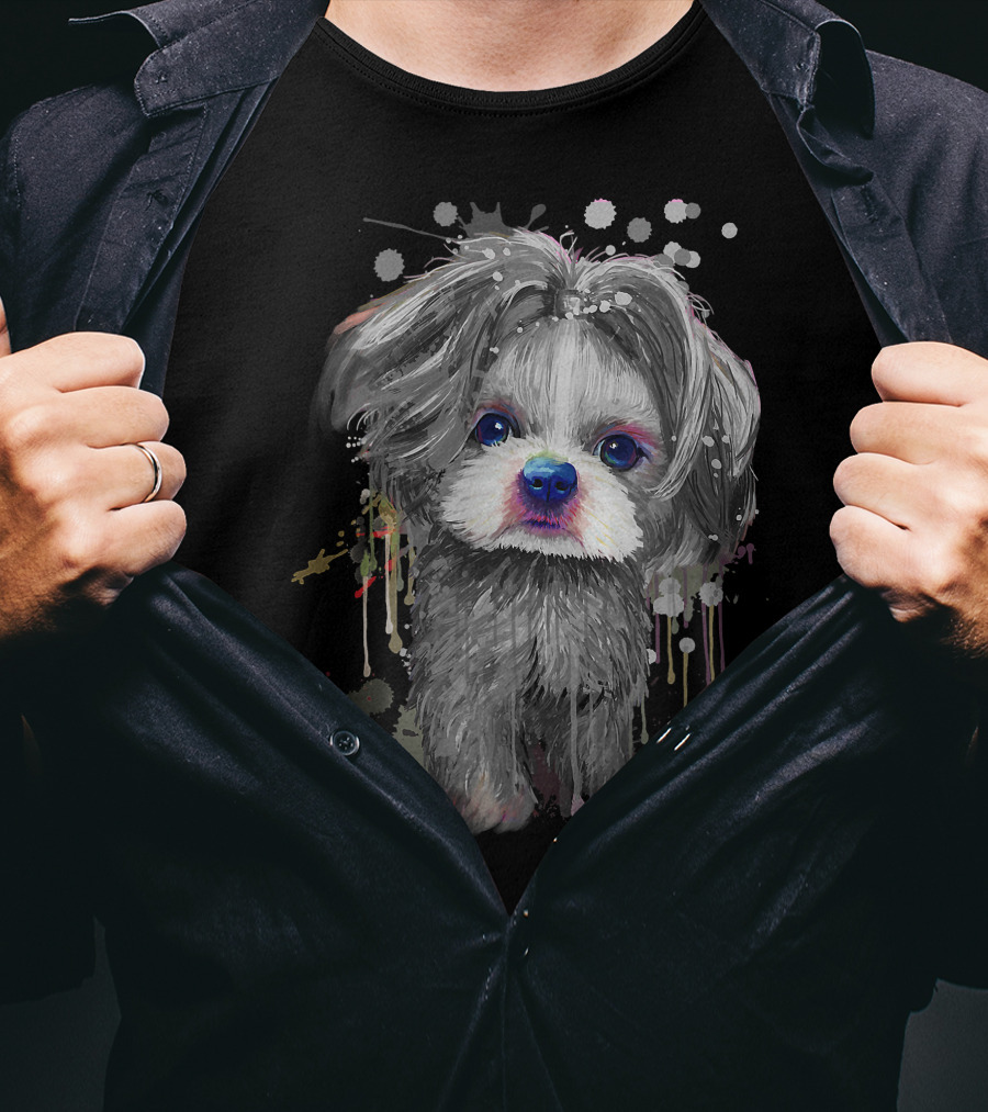 Adorable Shih Tzu Art For Proud Shih Tzu Mom Enthusiasts T-Shirt