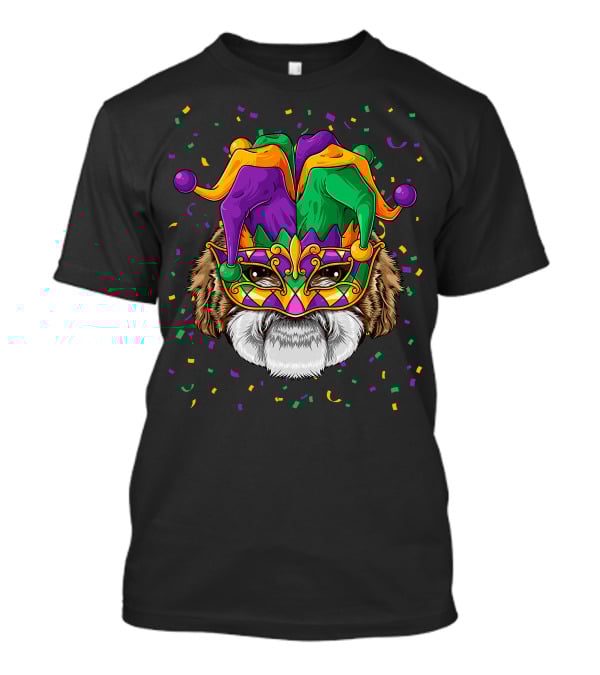 Shih Tzu Dog Mardi Gras Carnival Jester Festi T-Shirt