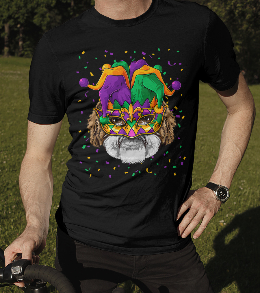 Shih Tzu Dog Mardi Gras Carnival Jester Festi T-Shirt