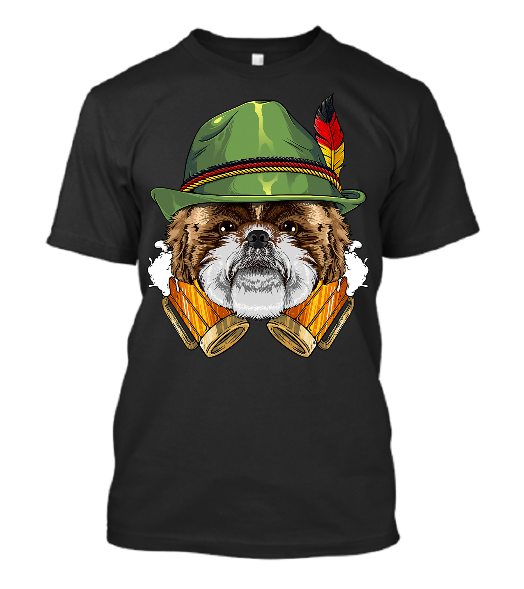 Shih Tzu Oktoberfest Beer Fest Lederhosen German T-Shirt