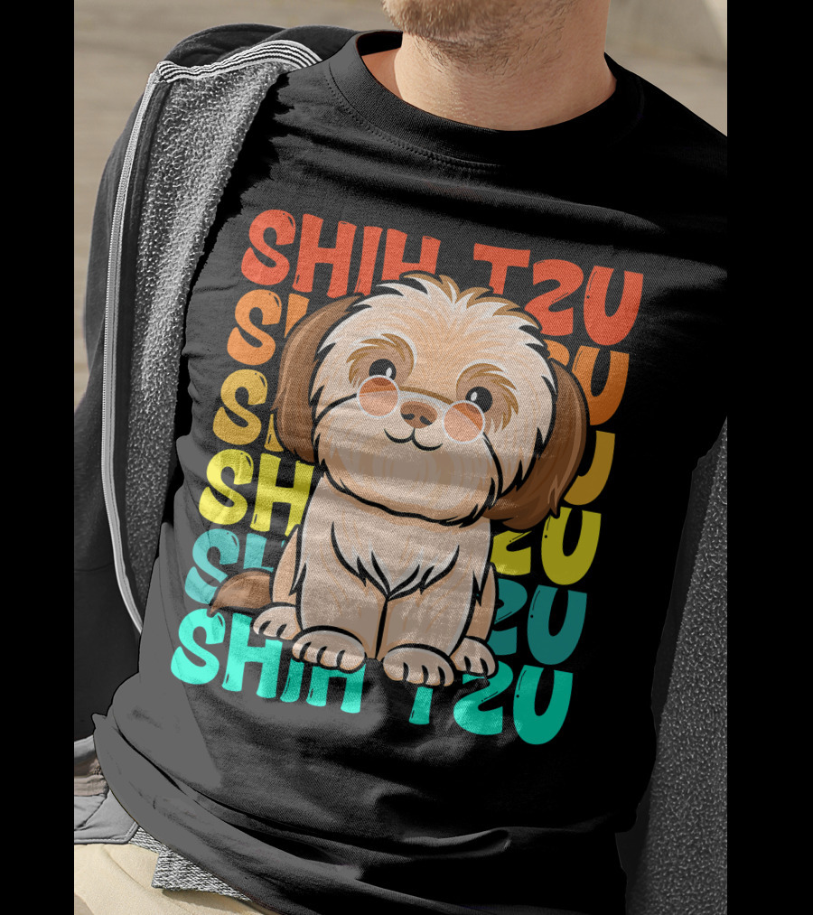 Shih Tzu Vintage Shihtzu Dog Retro Colors T-Shirt