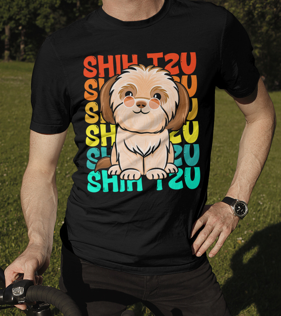 Shih Tzu Vintage Shihtzu Dog Retro Colors T-Shirt