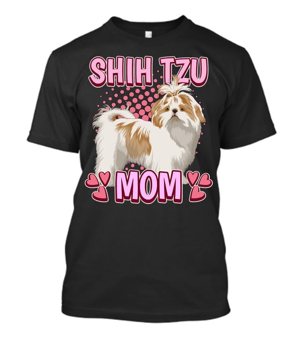 Shih Tzu Mom With Heart Accents T-Shirt