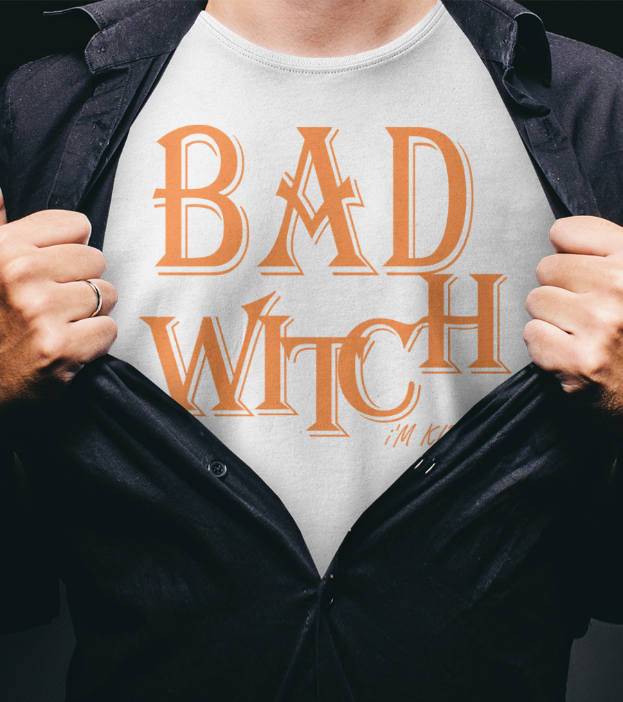 Bad Witch I'm Kidding Funny Halloween Couple T-Shirt