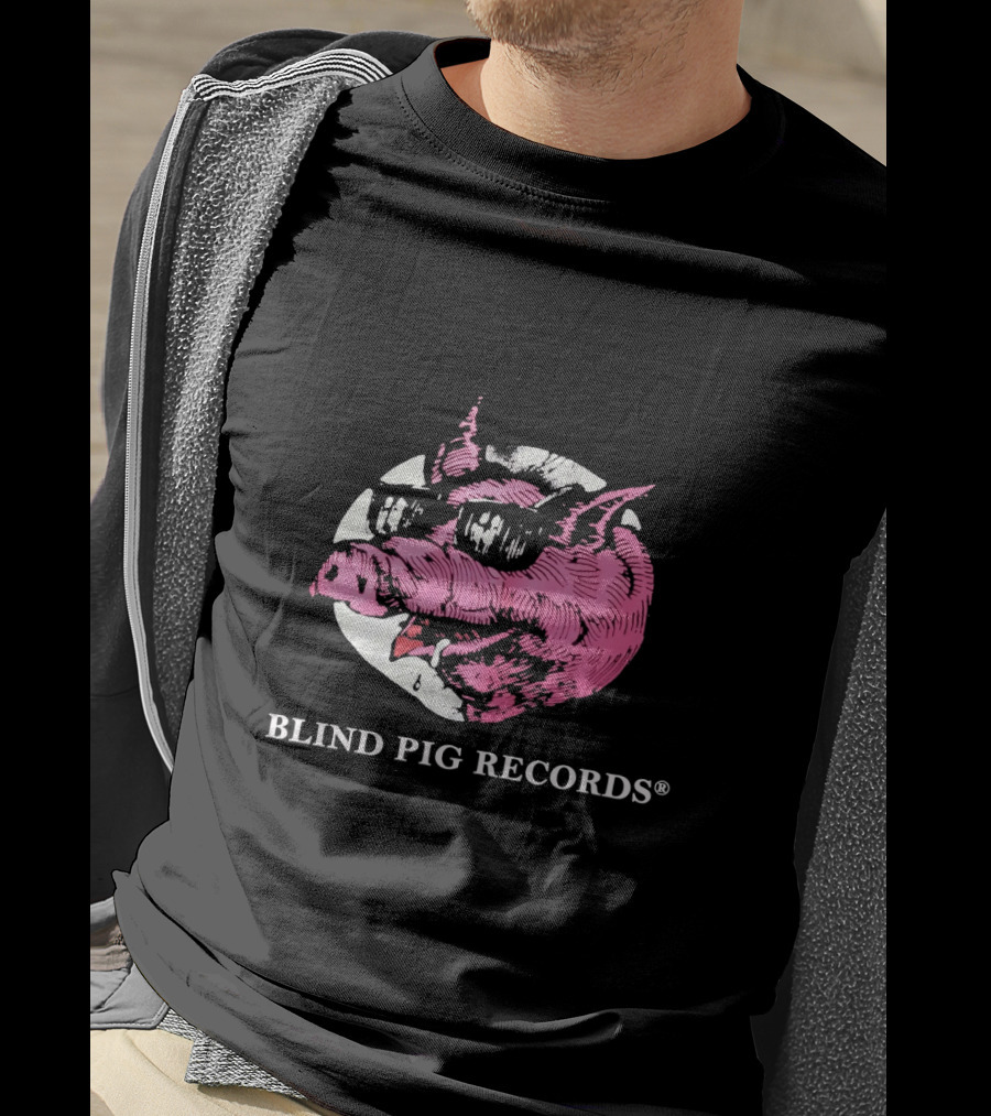 BLIND PIG RECORDS Pink Pig In Sunglasses T-Shirt