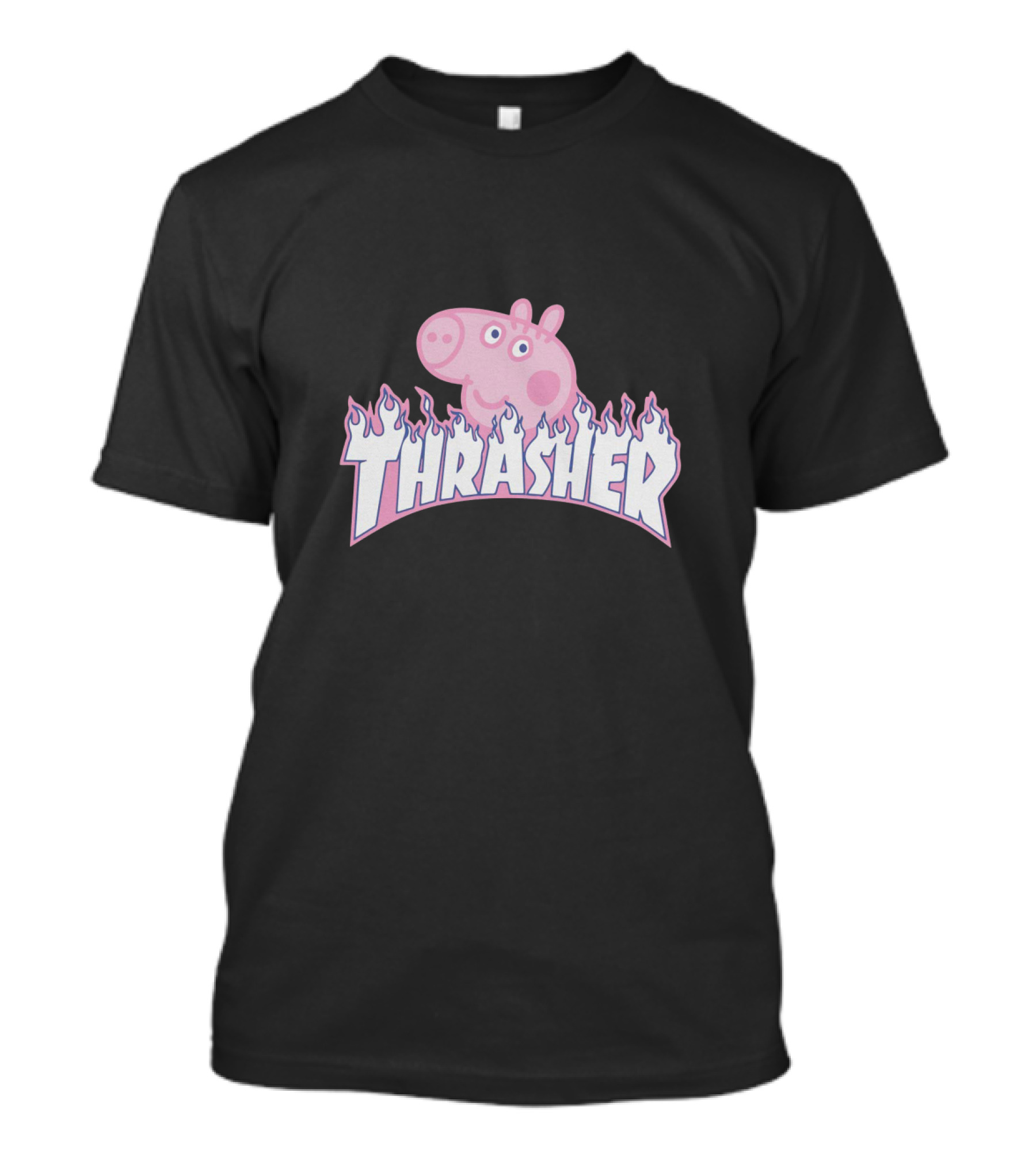Thrasher Pig Peppa Parody Flame T-Shirt