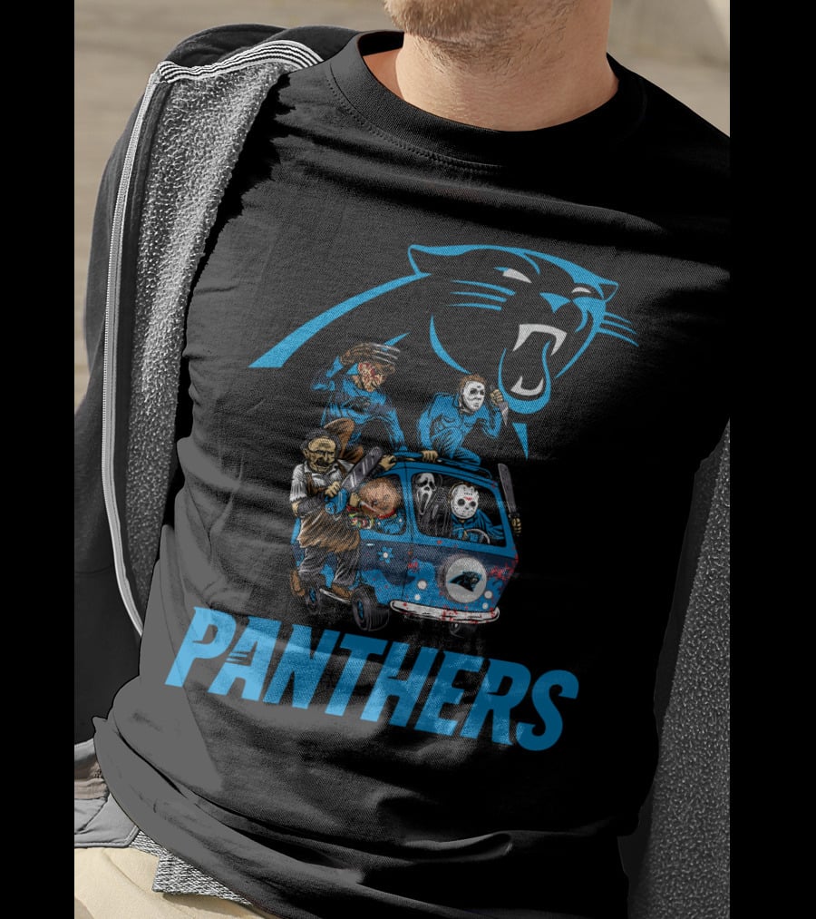 Panthers Horror Movie Icons In Van T-Shirt