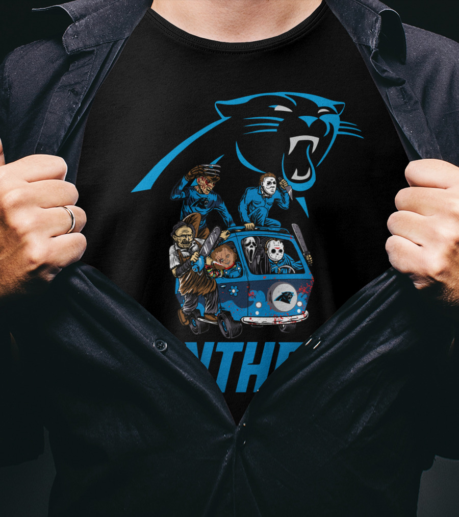 Panthers Horror Movie Icons In Van T-Shirt