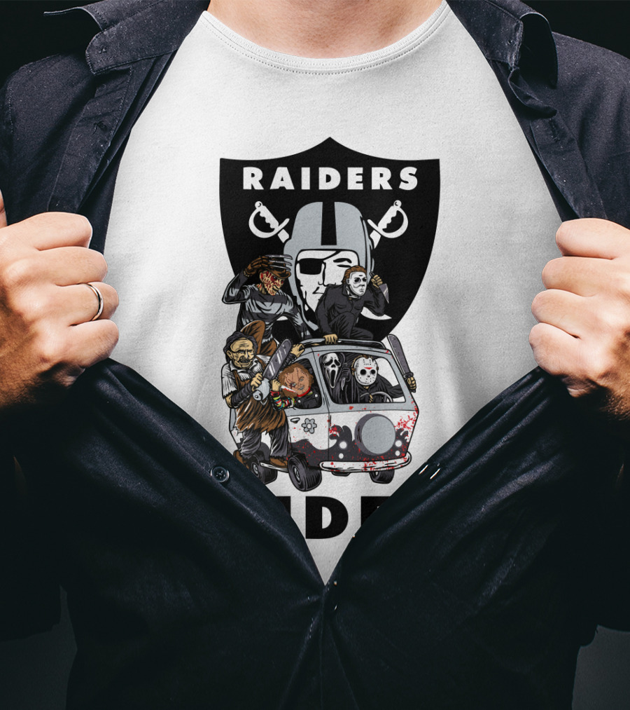 Raiders Horror Movies Edition Retro Van Halloween Crossover T-Shirt