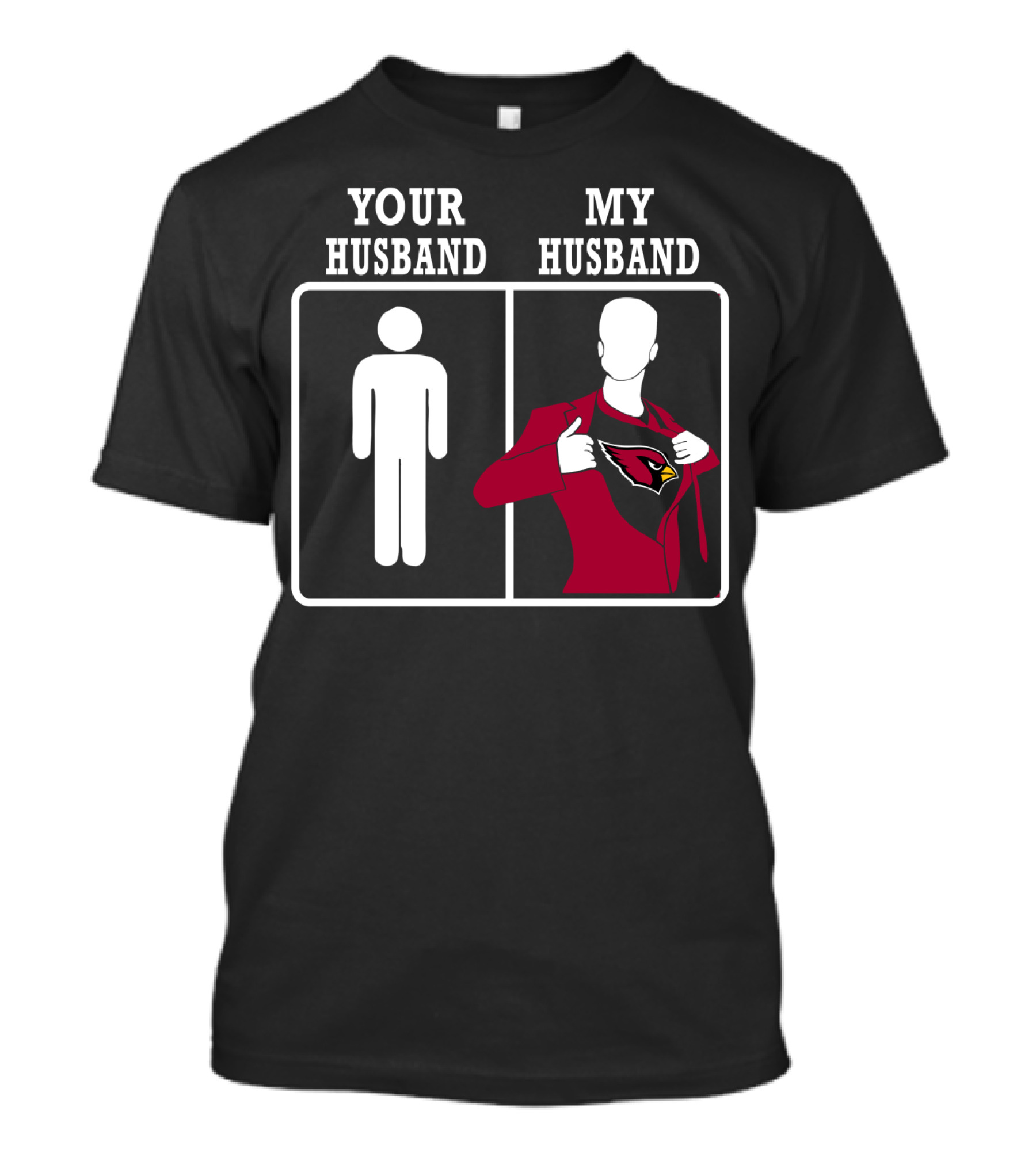 Your Husband My Husband Arizona Cardinals Logo Superman Style T-Shirt