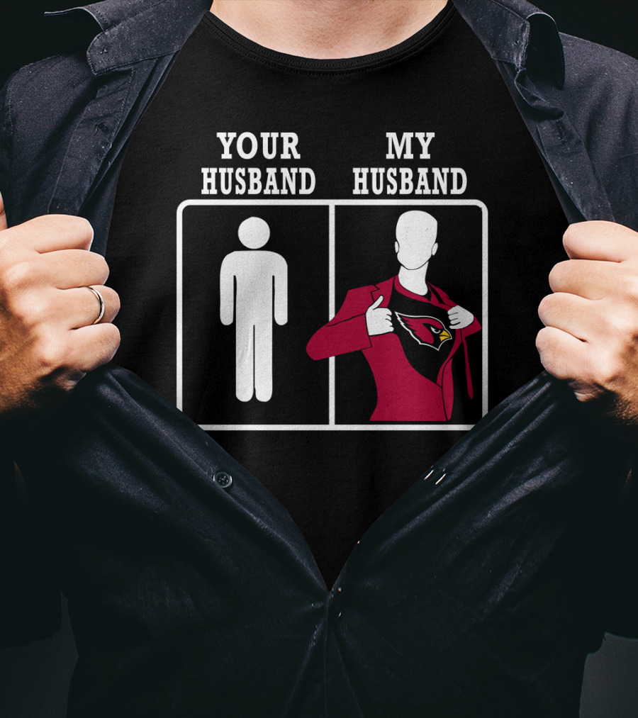 Your Husband My Husband Arizona Cardinals Logo Superman Style T-Shirt
